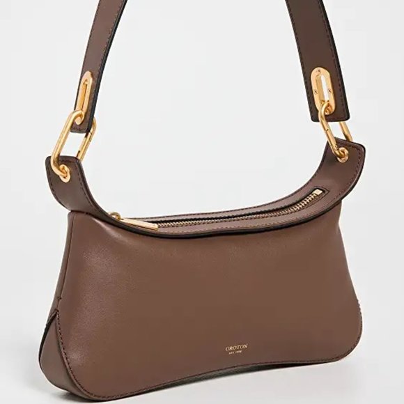 Gorgeous Oroton Sydney AU Dark Chocolate Leather North Shoulder Bag NWT - Picture 2 of 8